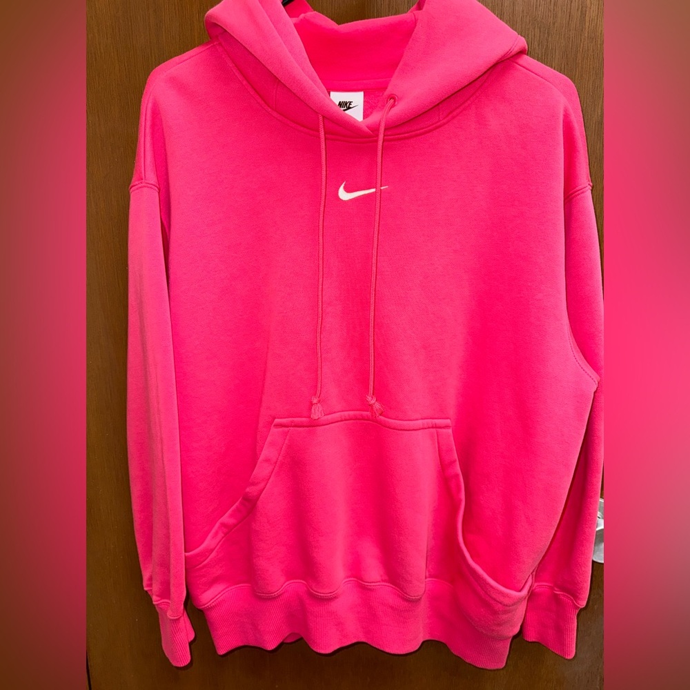 Nike Women’s Sportswear Phoenix Fleece Oversized Pullover Bright Pink Hoodie